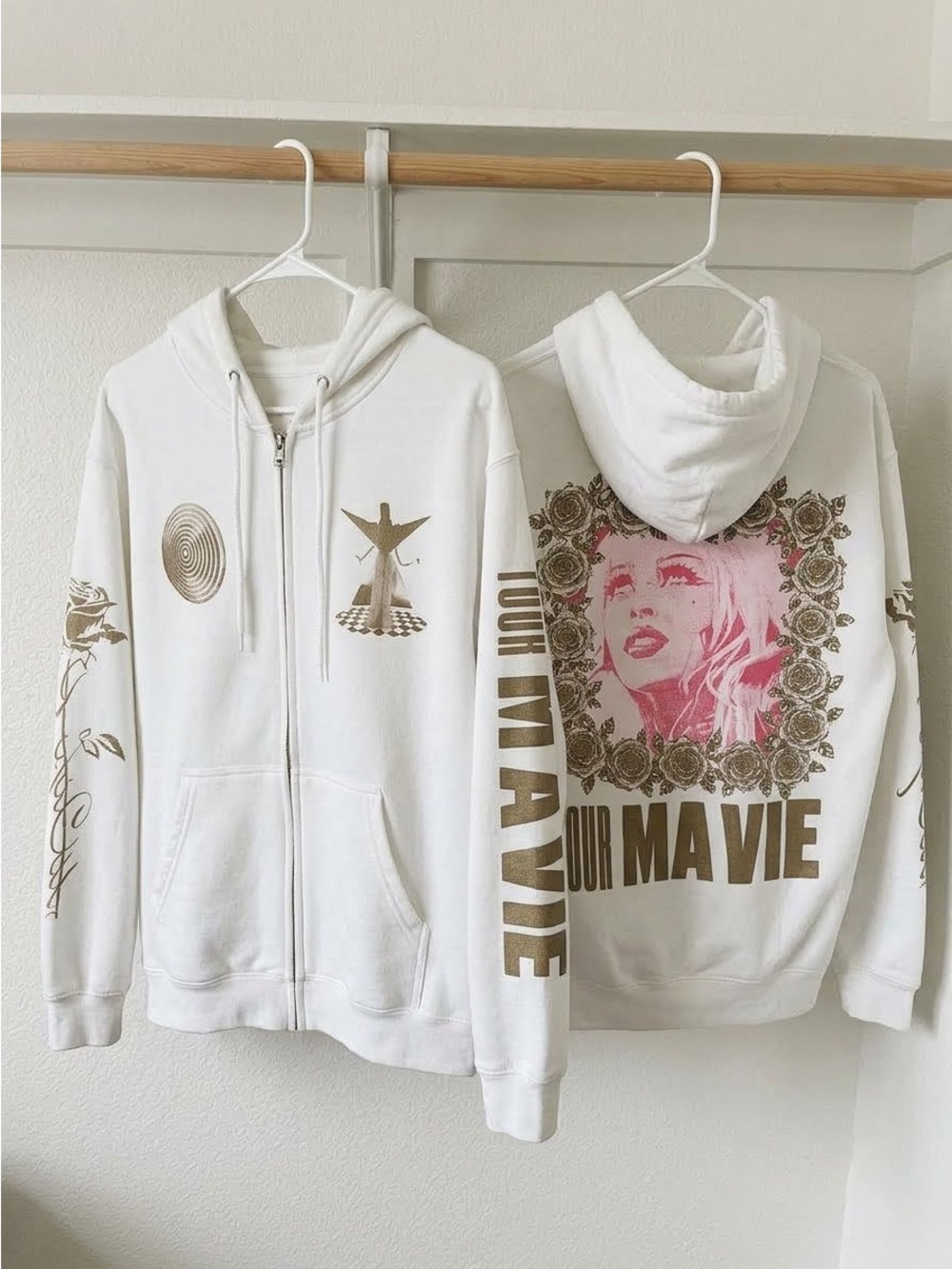 Doja Cat 2026 Tour Ma Vie White Zip-up Hoodie Reprint